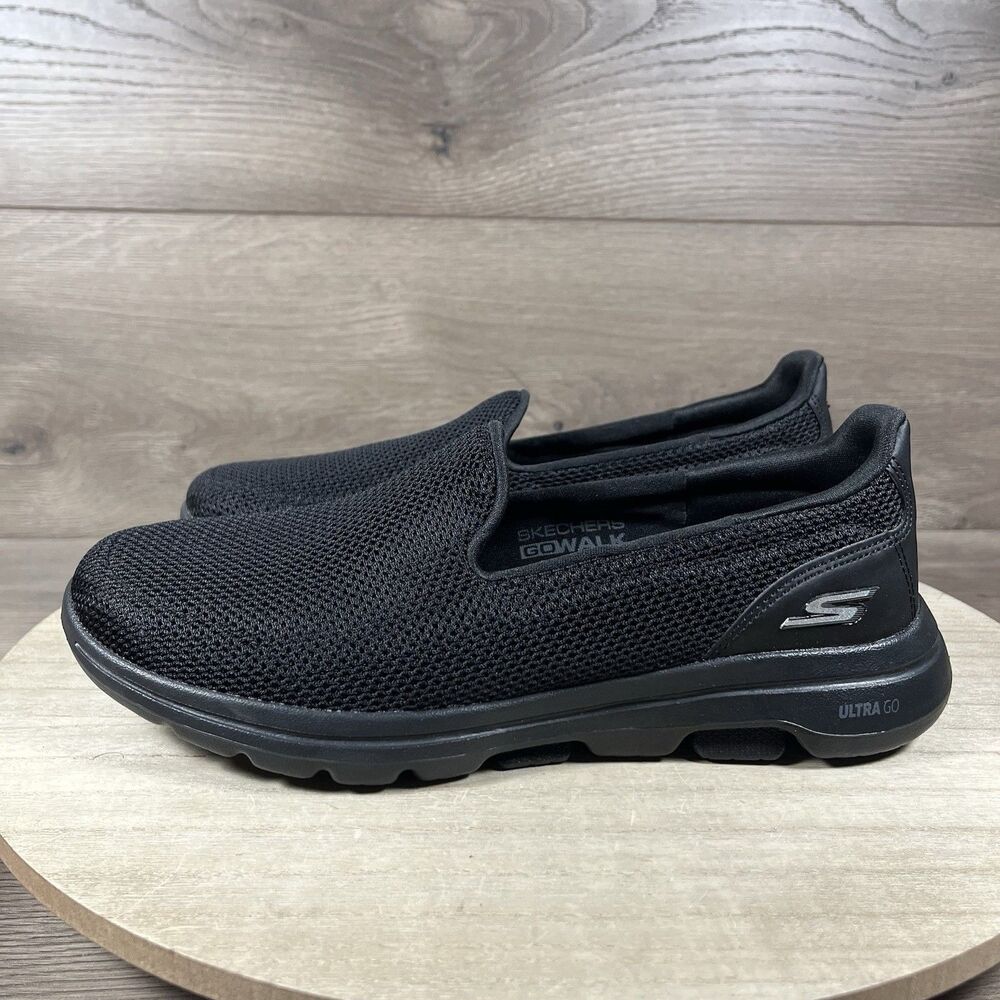 Skechers Go Walk 5 Black Slip On Walking Shoes 15901 Womens Size 7 Great Shape E